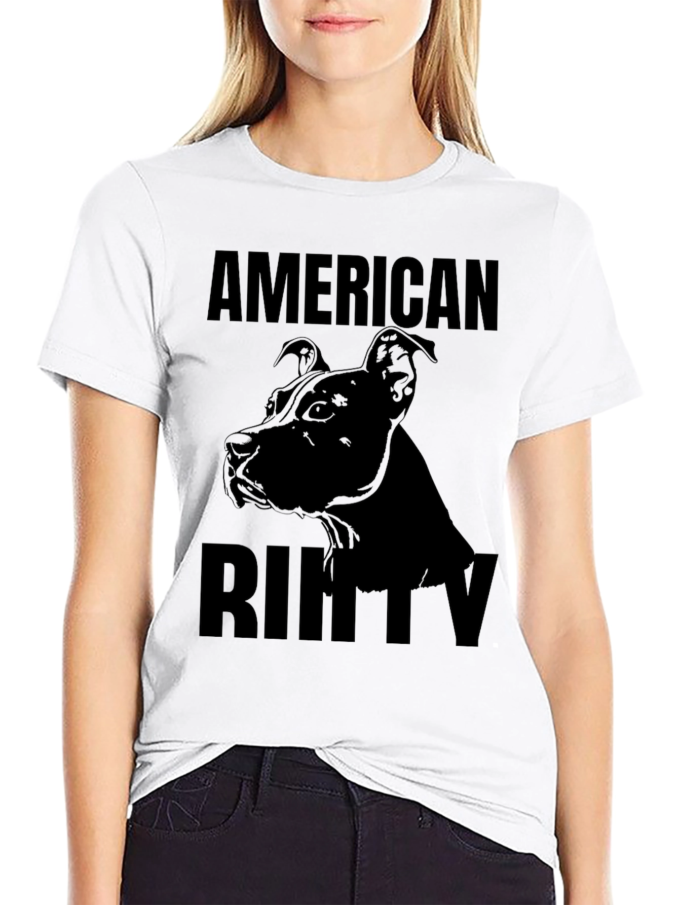 American Bully Dog Graphic Tee - Black Cotton T-Shirt