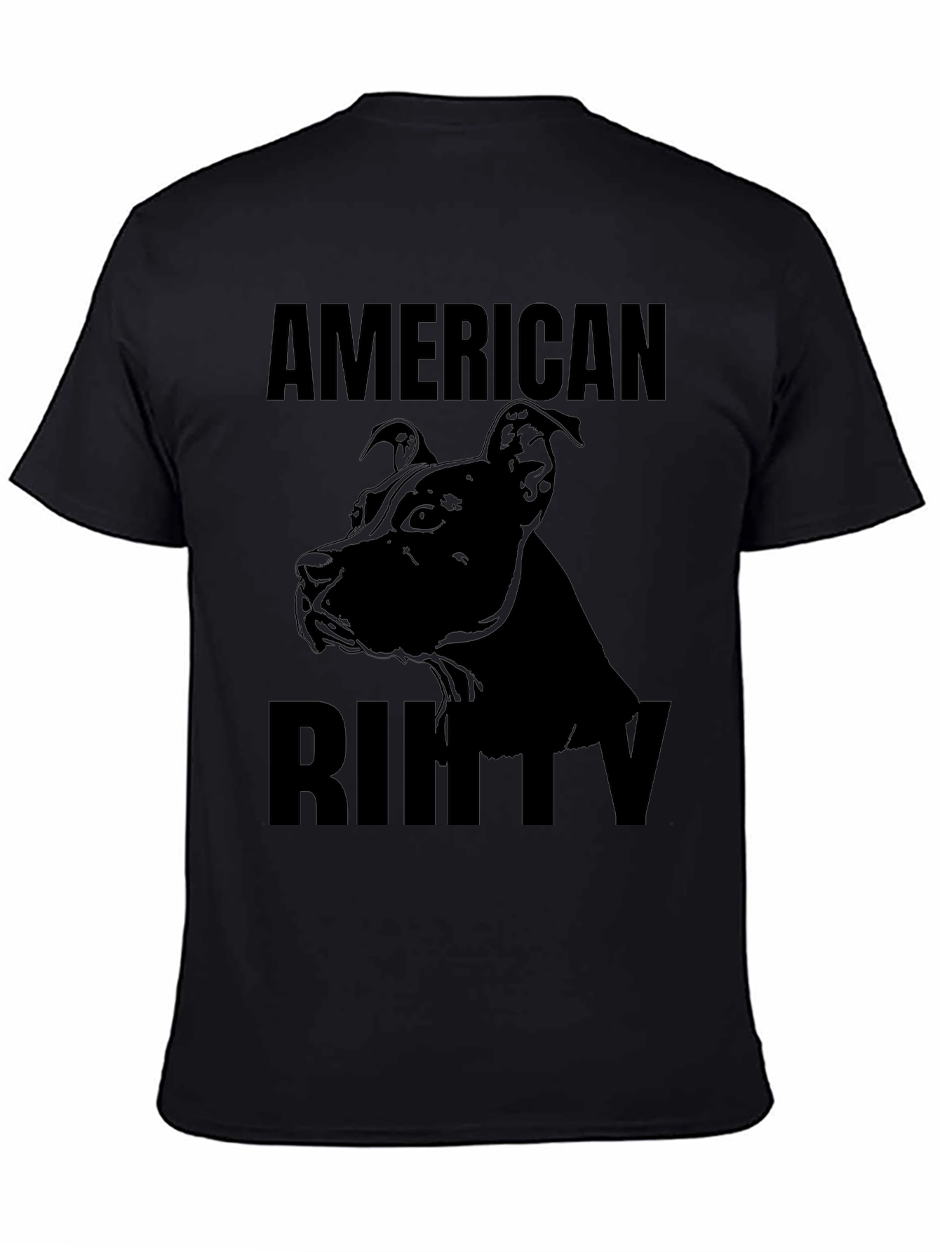 American Bully Dog Graphic Tee - Black Cotton T-Shirt