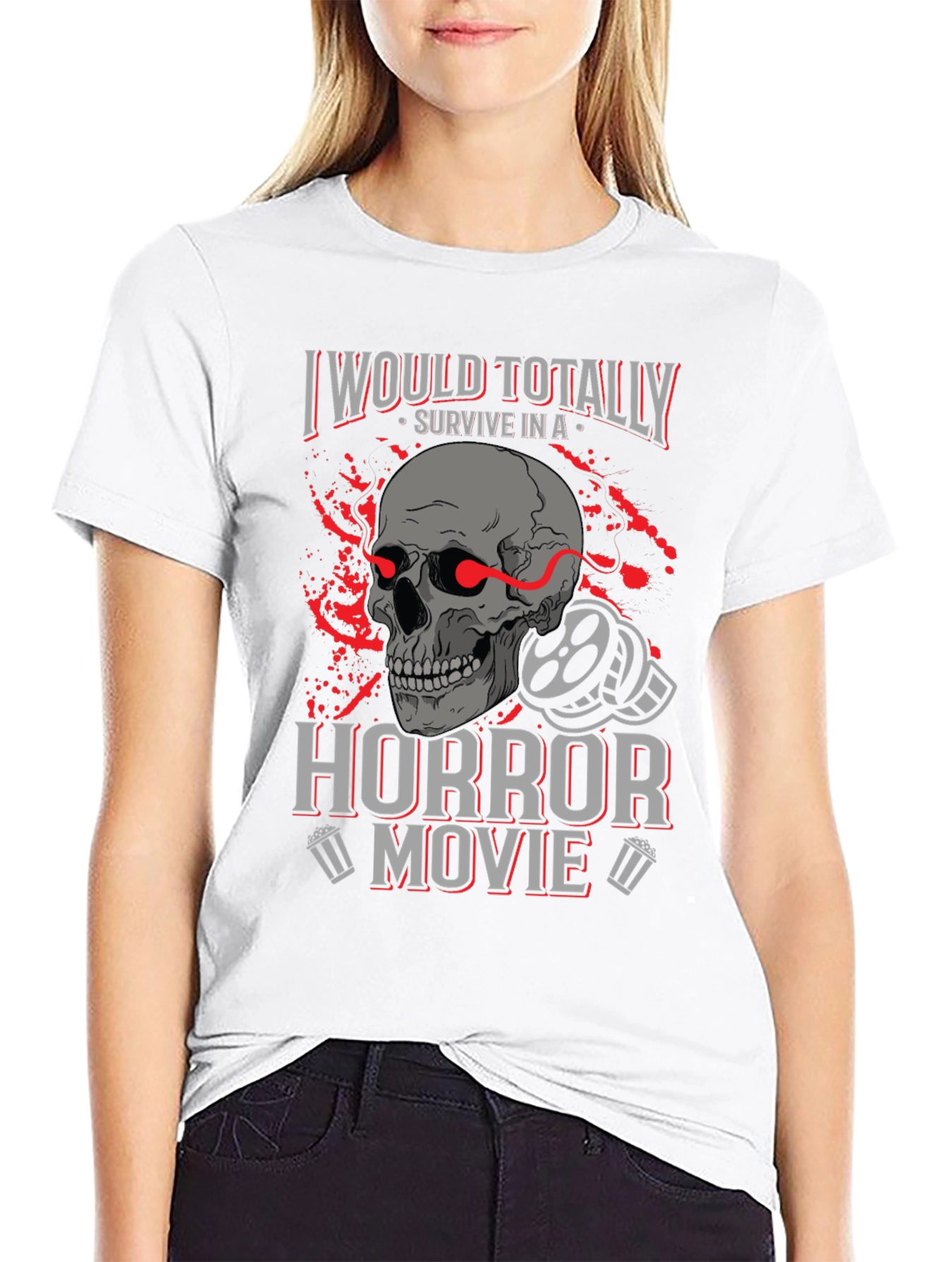 Horror Movie Survivor Graphic T-Shirt