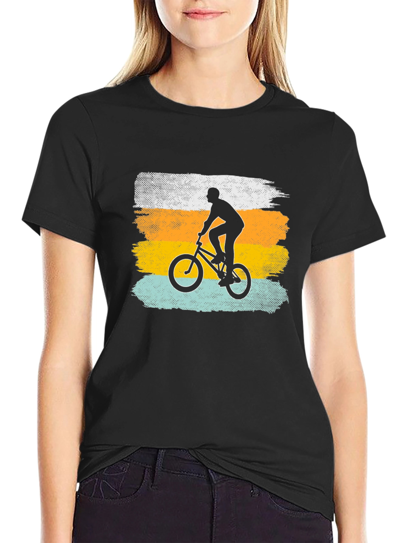 BMX Rider Graphic Tee - Black Cotton T-Shirt