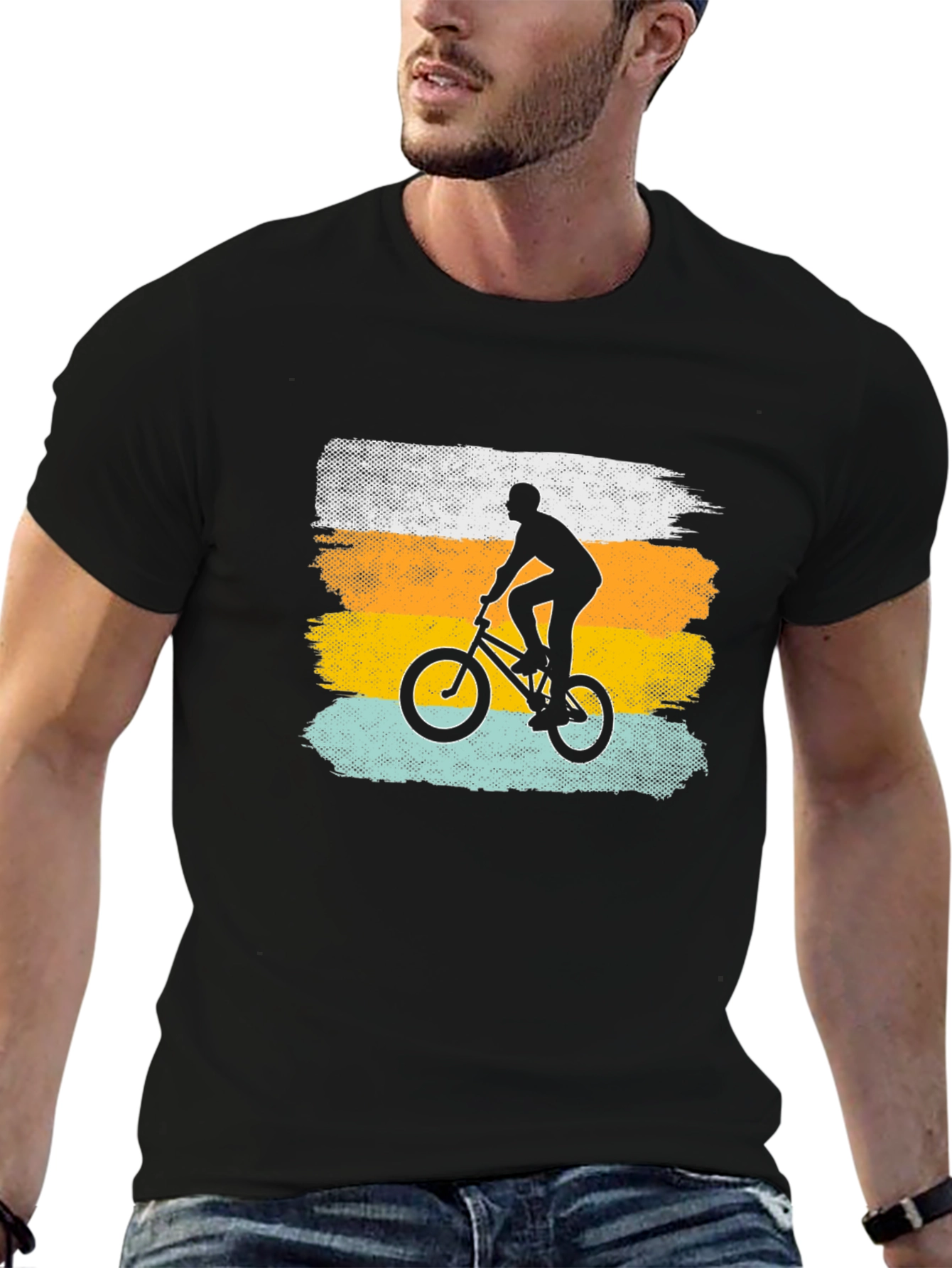 BMX Rider Graphic Tee - Black Cotton T-Shirt
