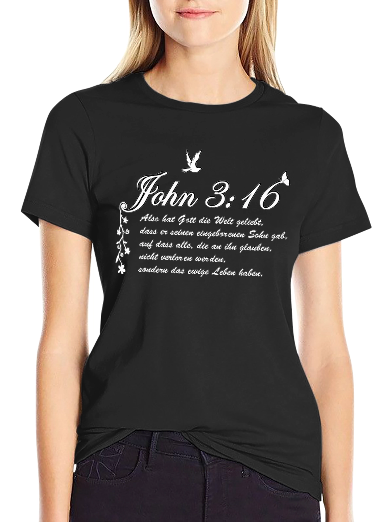 John 3:16 Christian T-Shirt - German Text