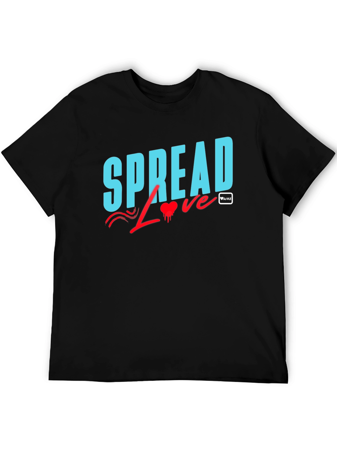 Spread Love Graphic Tee - Black Cotton Casual T-Shirt