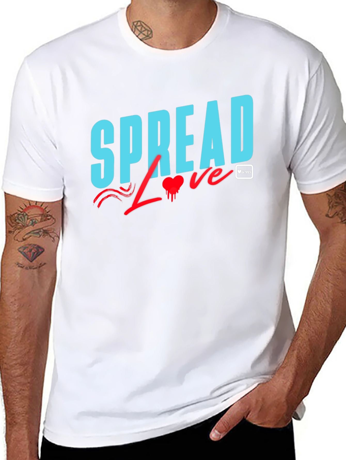Spread Love Graphic Tee - Black Cotton Casual T-Shirt
