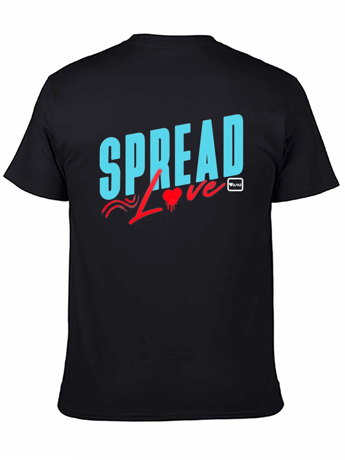 Spread Love Graphic Tee - Black Cotton Casual T-Shirt