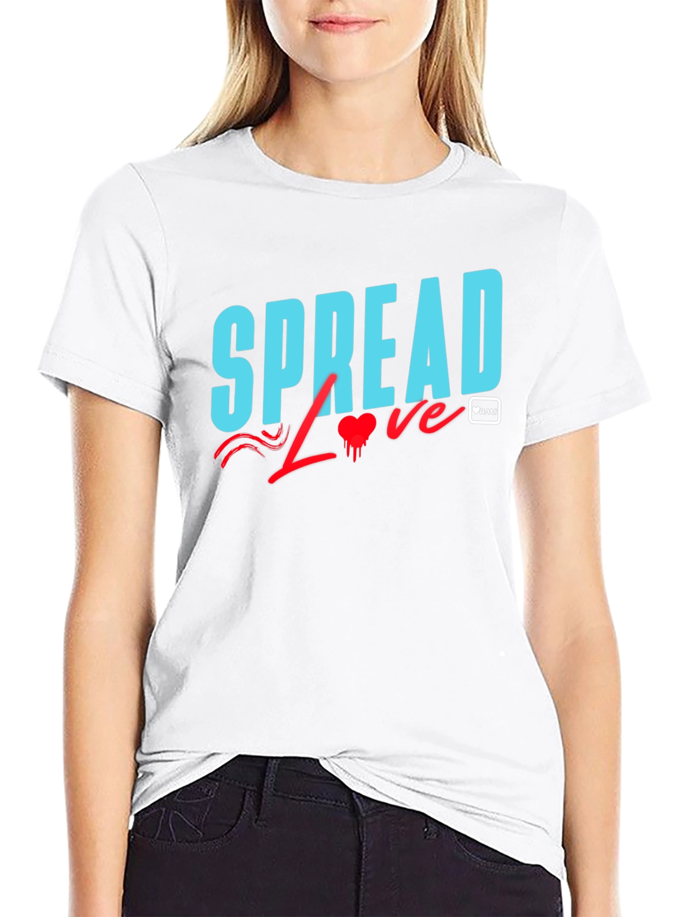 Spread Love Graphic Tee - Black Cotton Casual T-Shirt