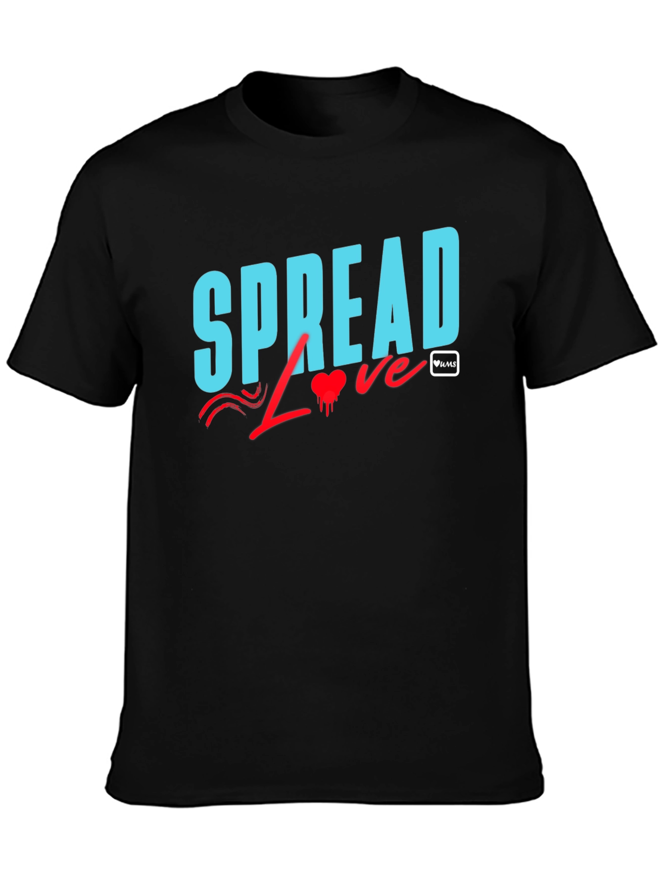 Spread Love Graphic Tee - Black Cotton Casual T-Shirt