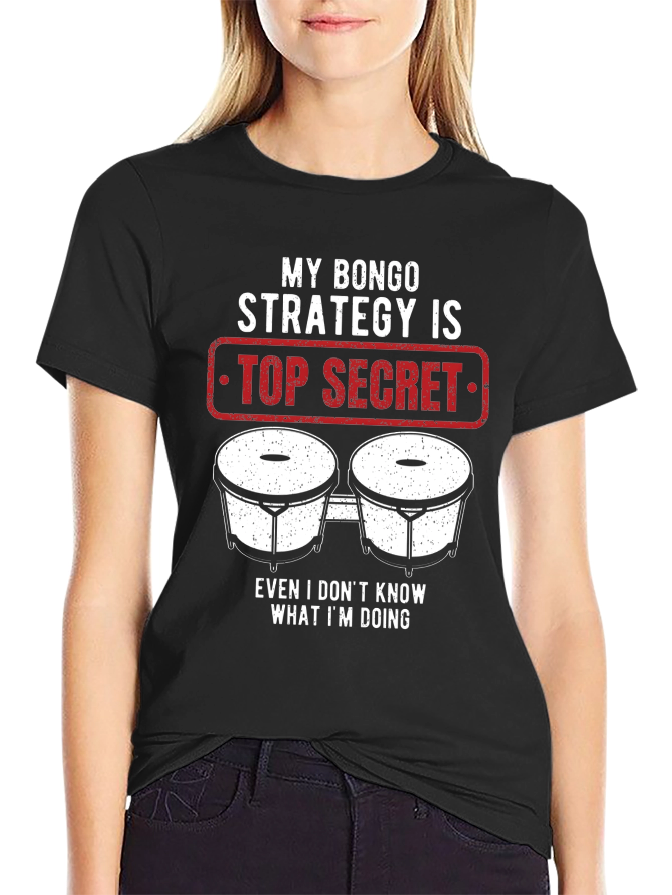 Bongo Strategy T-Shirt - Top Secret Percussionist Tee