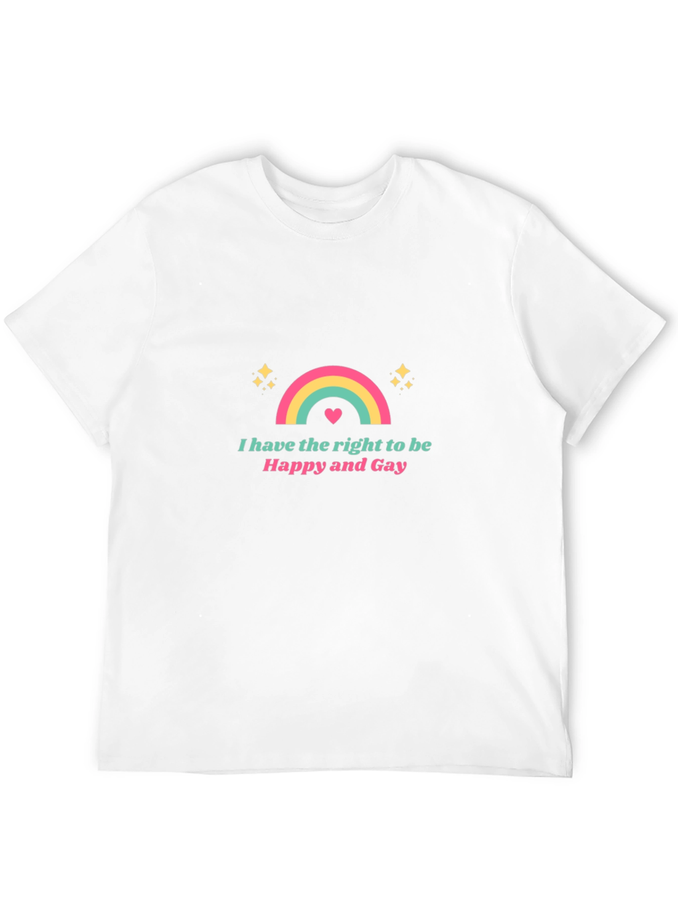 Happy and Gay Rainbow Graphic T-Shirt