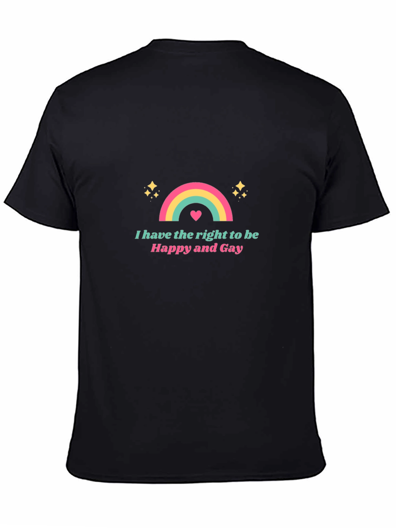 Happy and Gay Rainbow Graphic T-Shirt