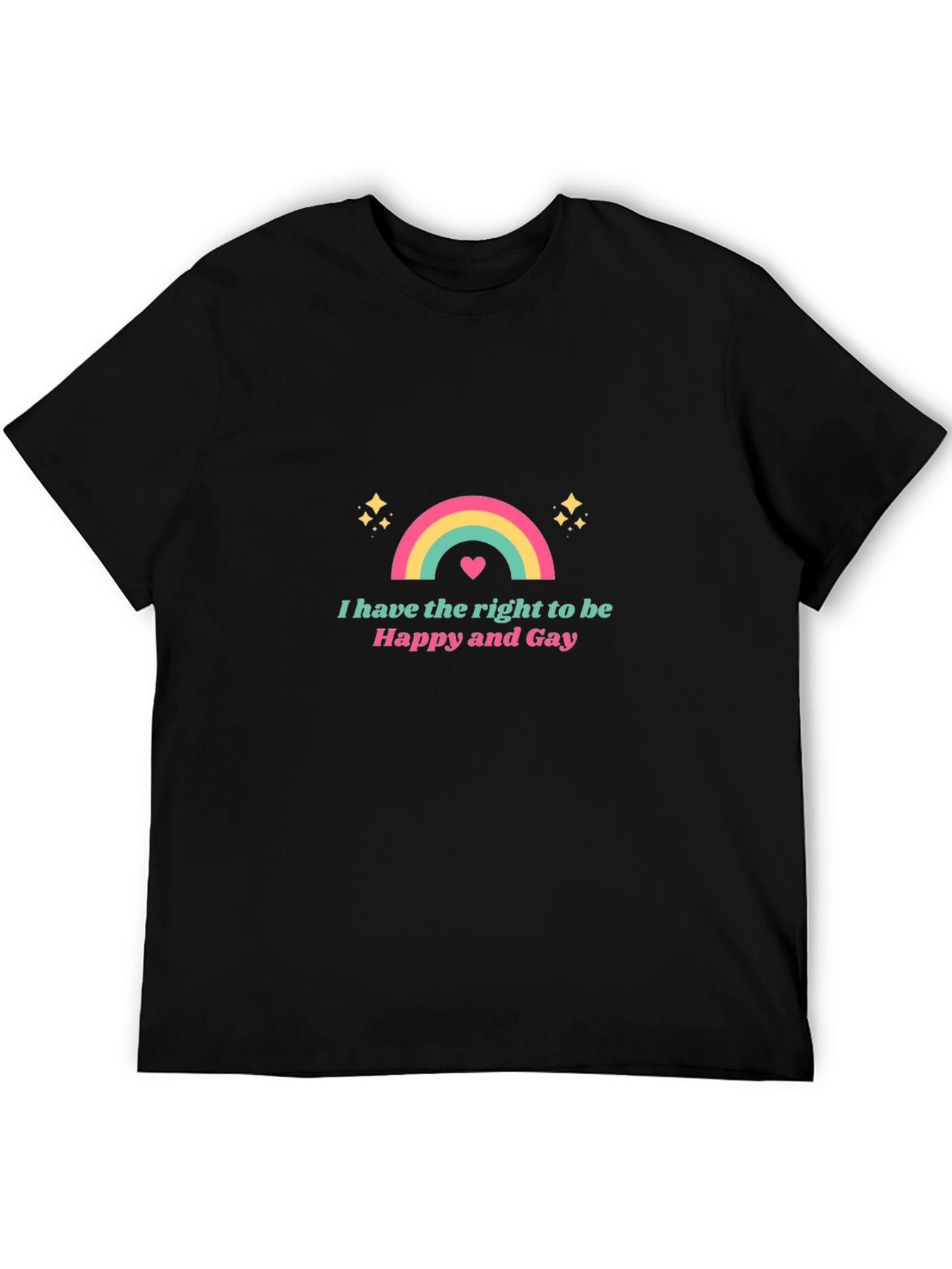 Happy and Gay Rainbow Graphic T-Shirt