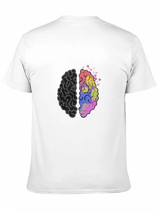 Brain Design T-Shirt - Left & Right Brain Graphic Tee