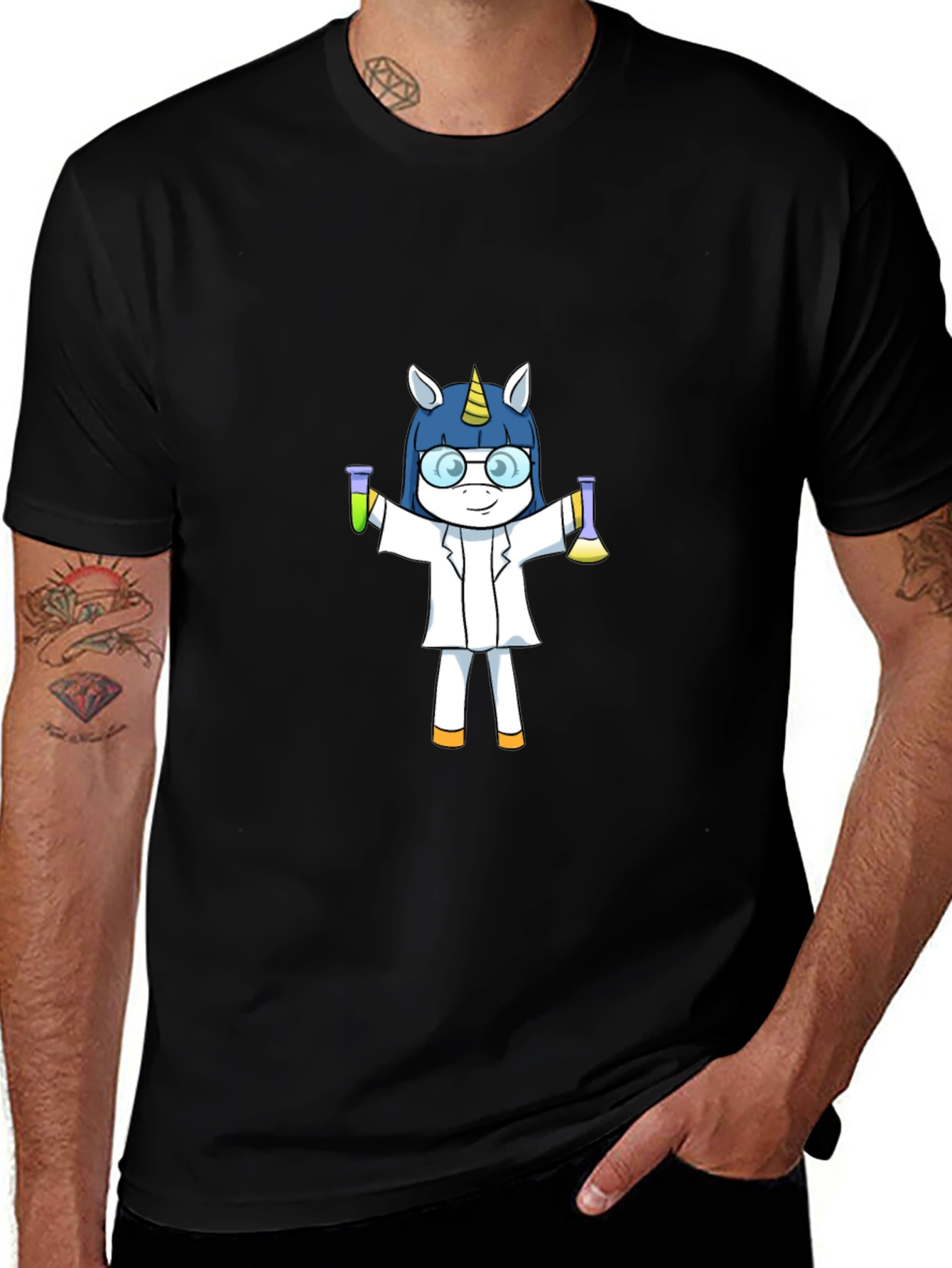 Unicorn Scientist Graphic T-Shirt