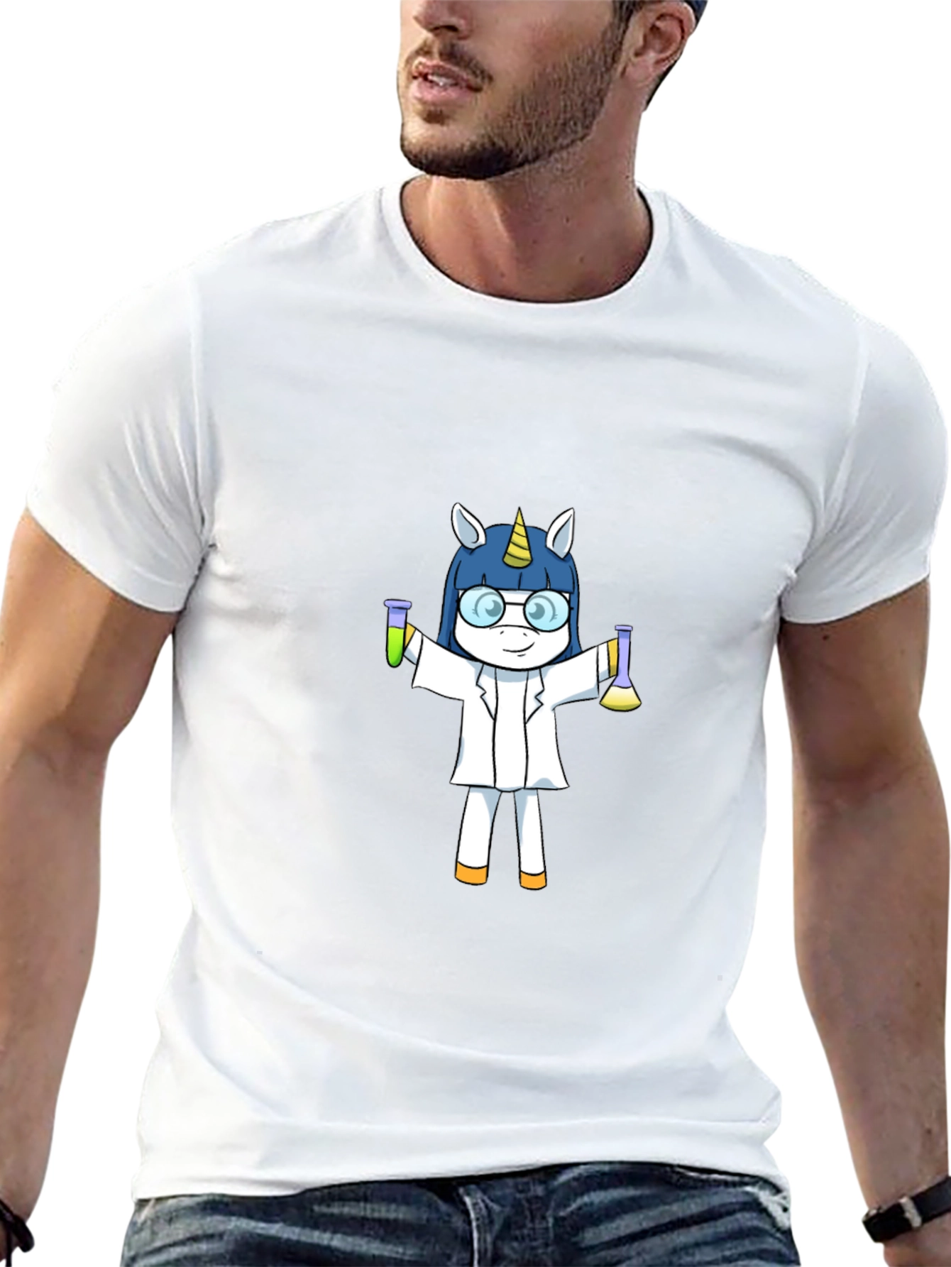 Unicorn Scientist Graphic T-Shirt