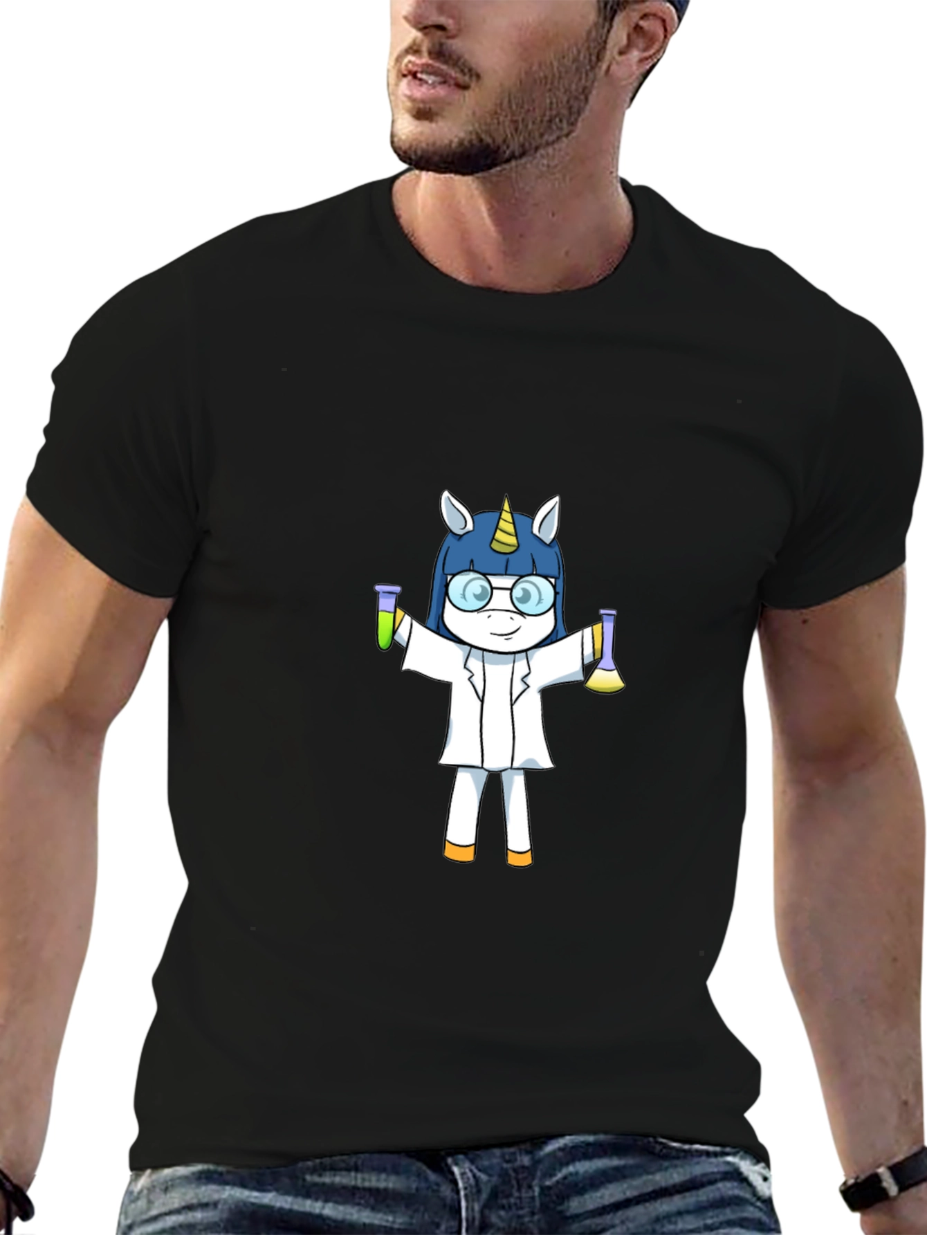 Unicorn Scientist Graphic T-Shirt