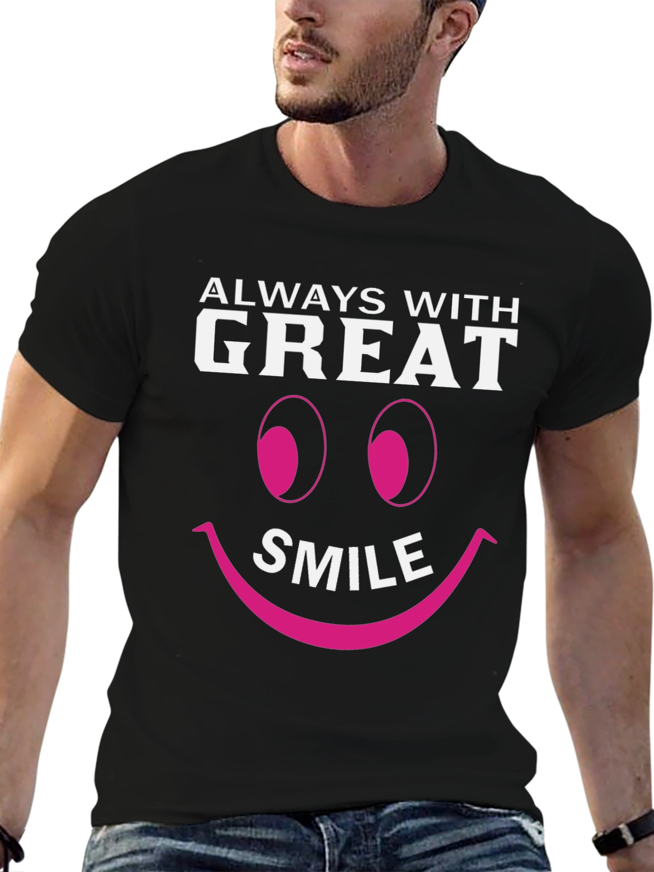 Always With Great Smile Black T-Shirt