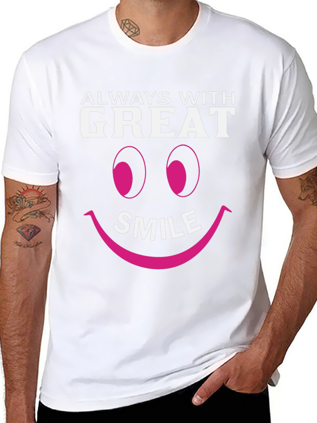 Always With Great Smile Black T-Shirt