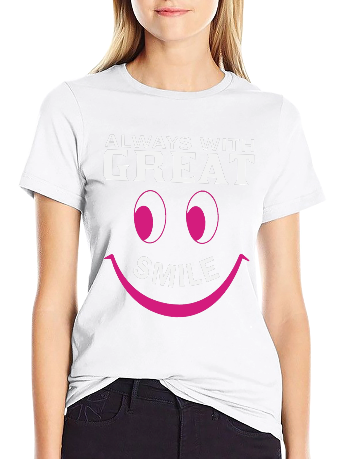 Always With Great Smile Black T-Shirt
