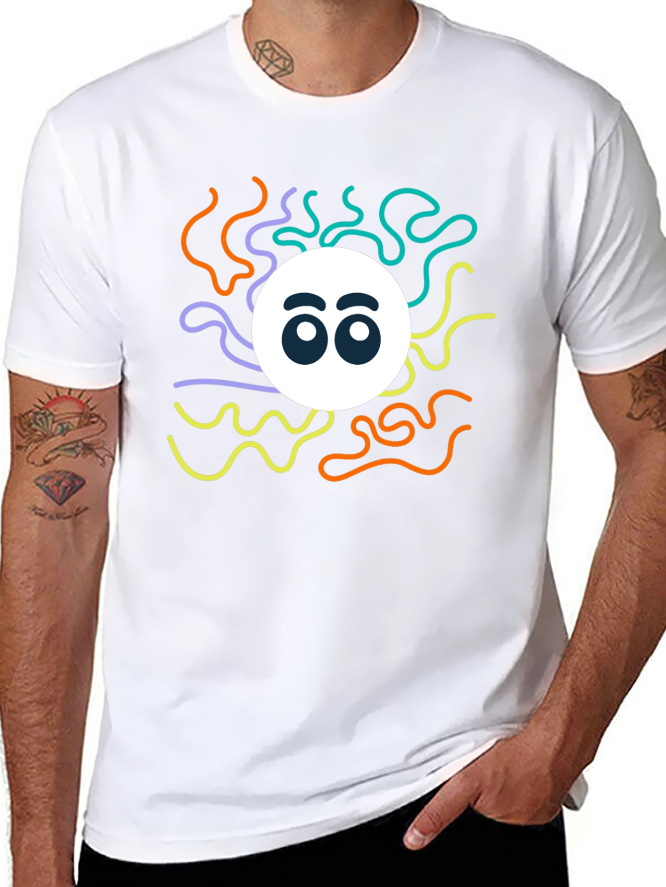 Funky Eyeball Graphic Black T-Shirt