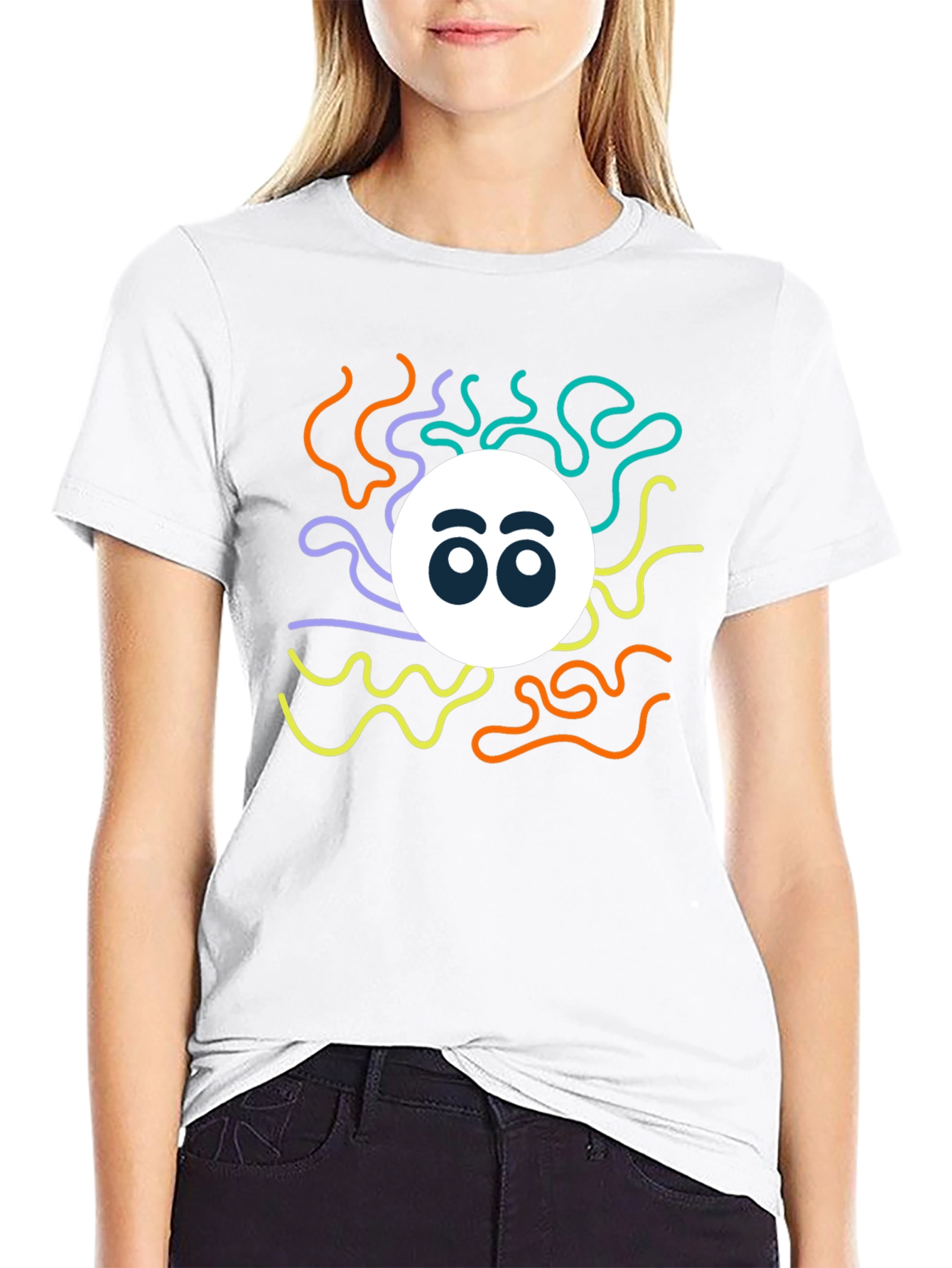 Funky Eyeball Graphic Black T-Shirt