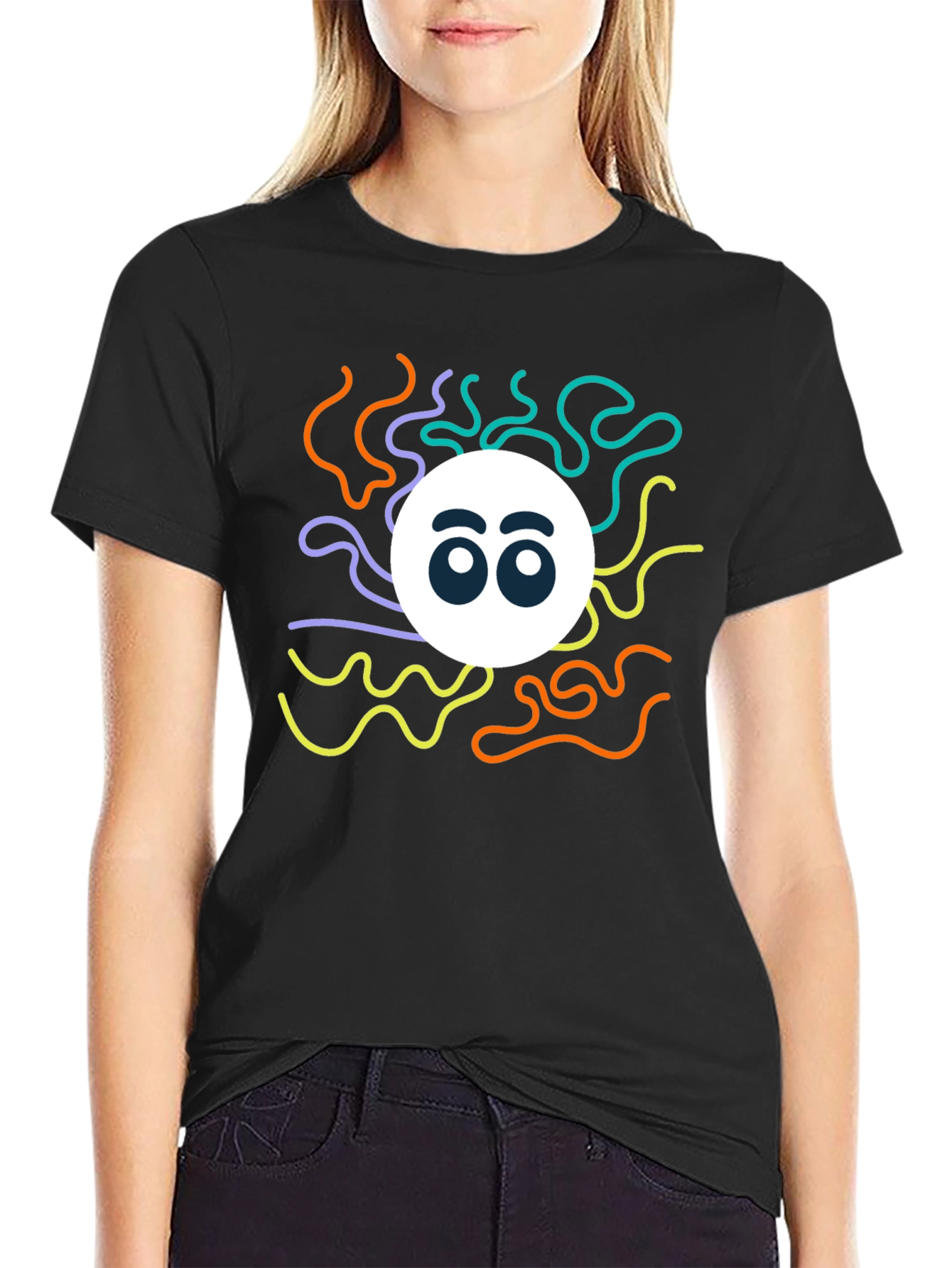 Funky Eyeball Graphic Black T-Shirt