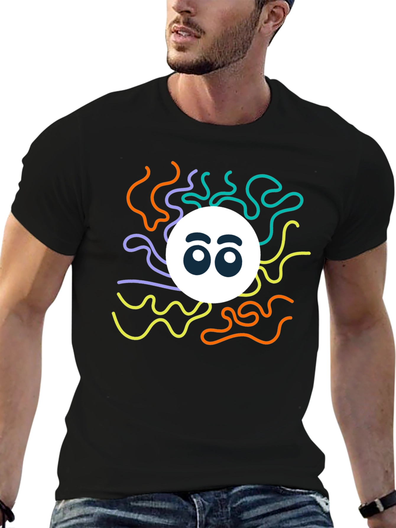 Funky Eyeball Graphic Black T-Shirt