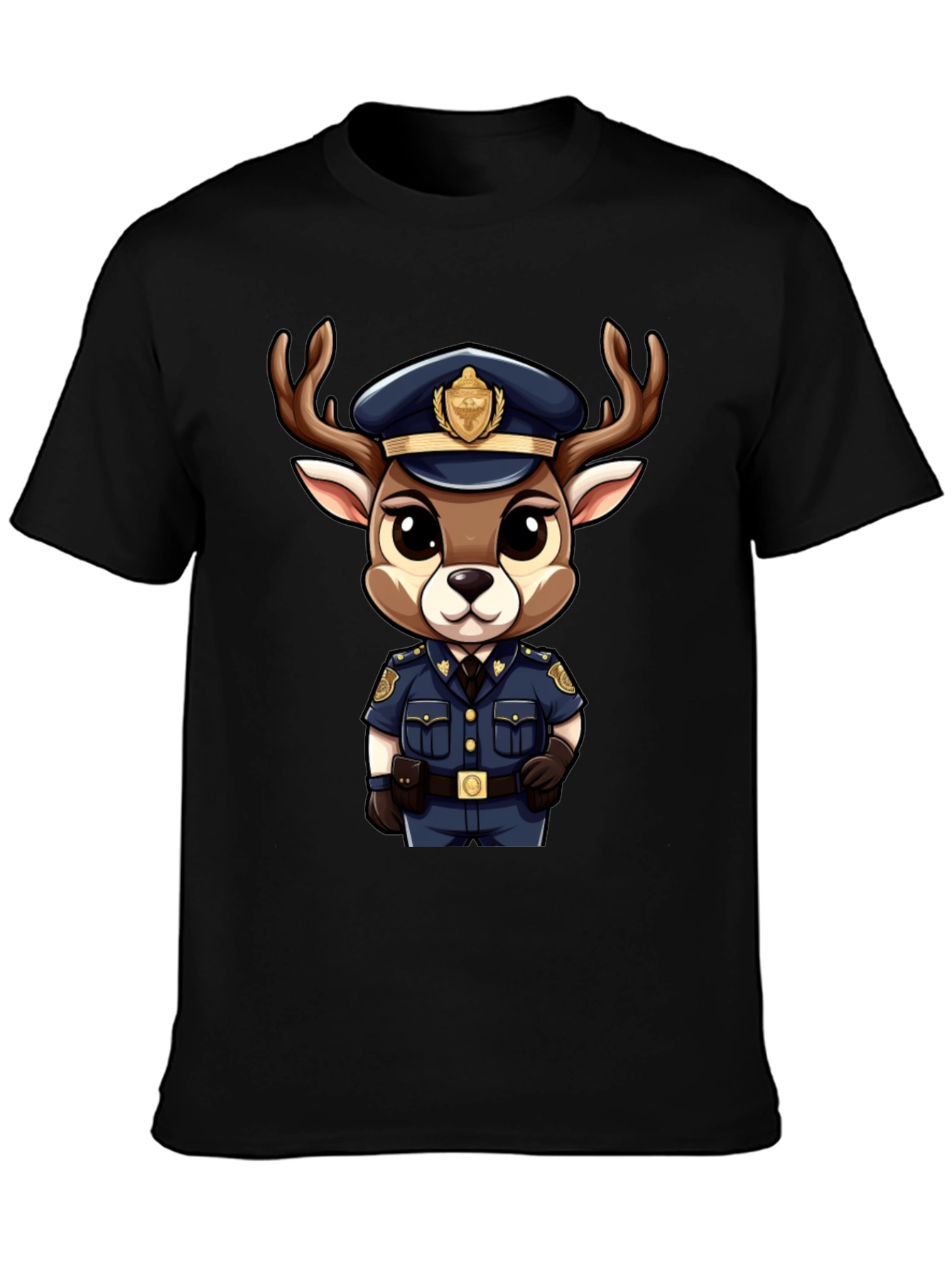 Cartoon Deer Police T-Shirt
