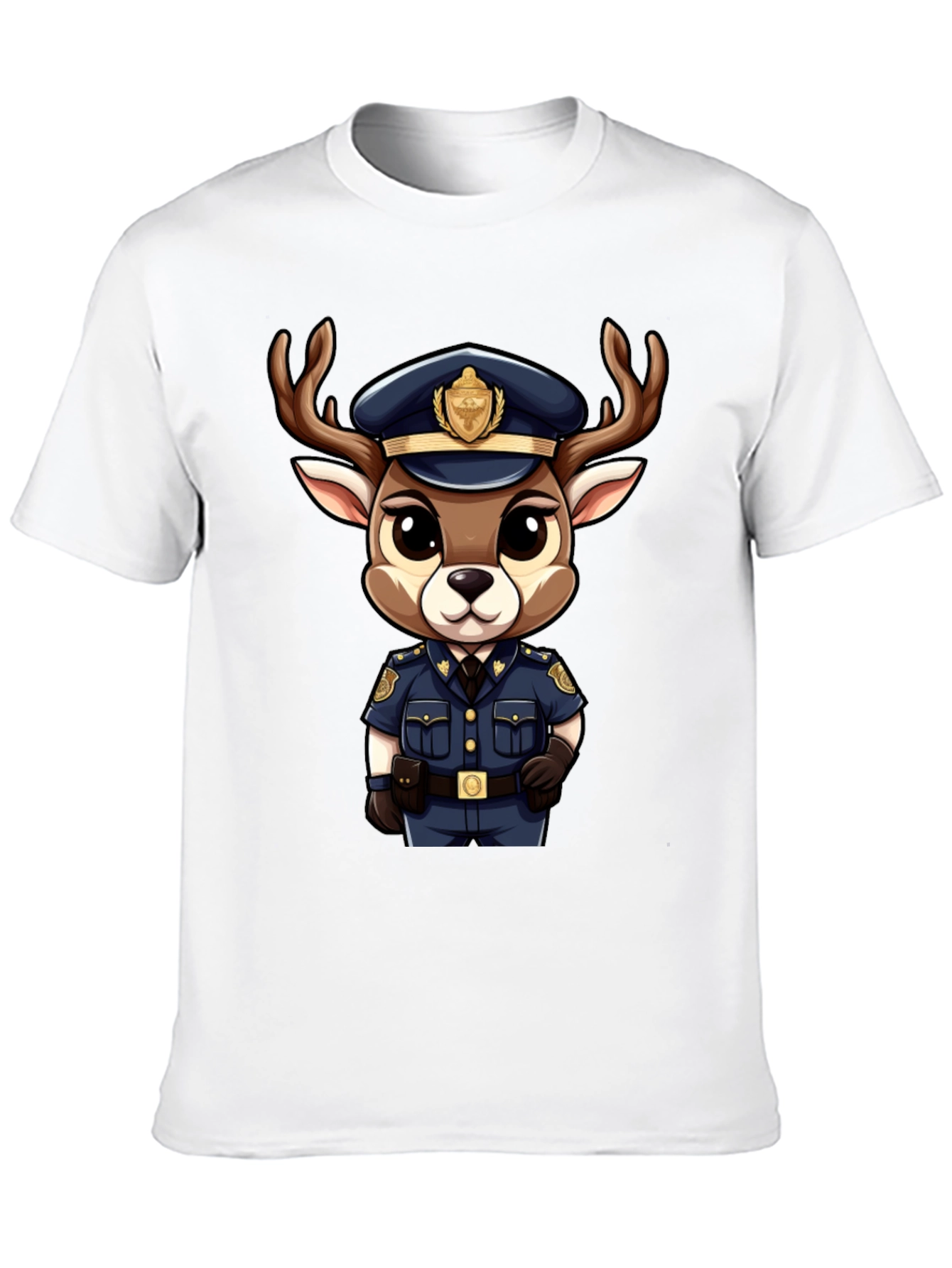 Cartoon Deer Police T-Shirt