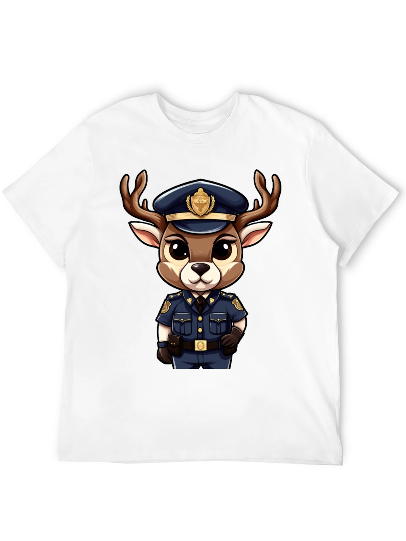 Cartoon Deer Police T-Shirt