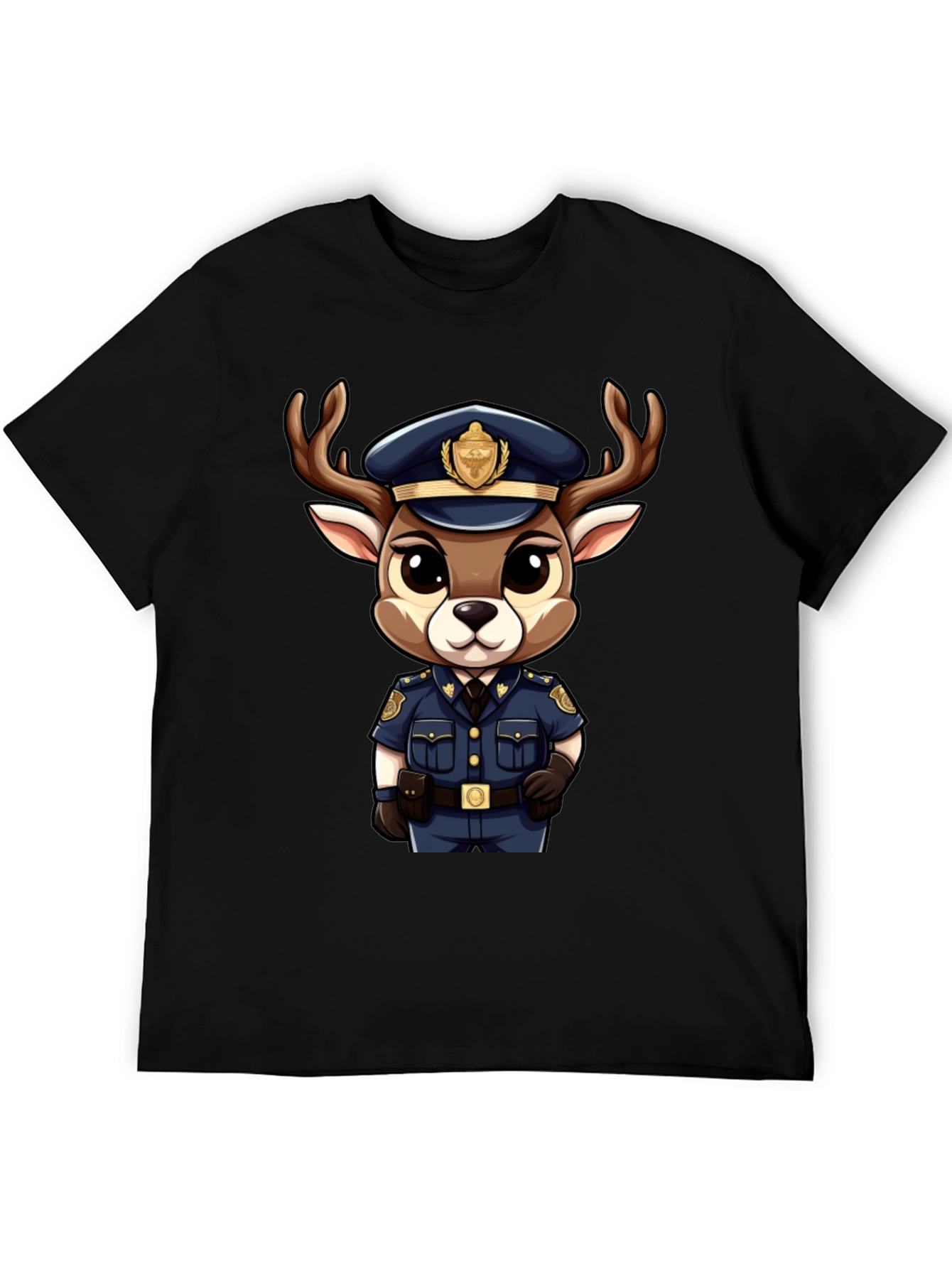 Cartoon Deer Police T-Shirt
