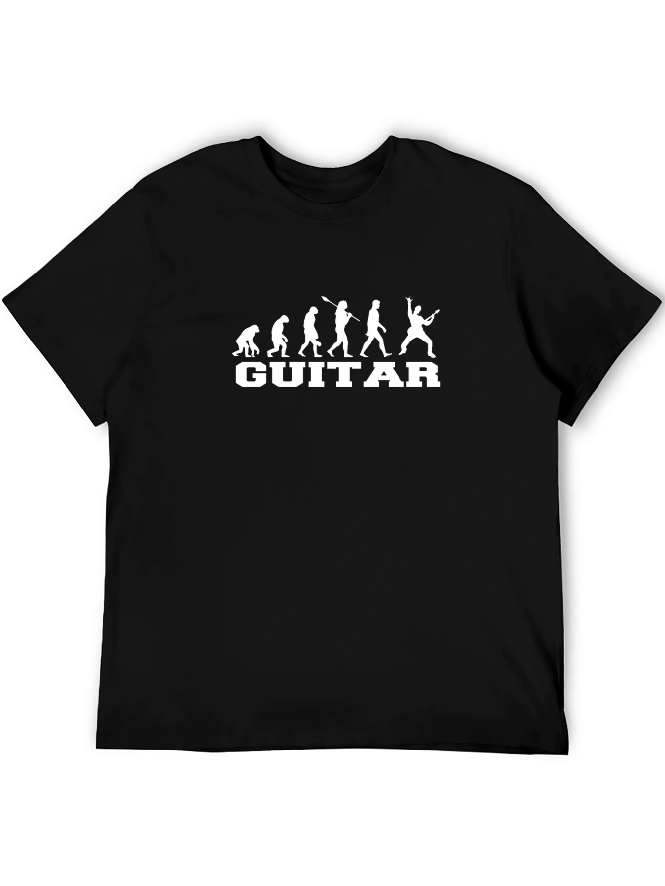 Guitar Evolution Black T-Shirt Music Lover Tee