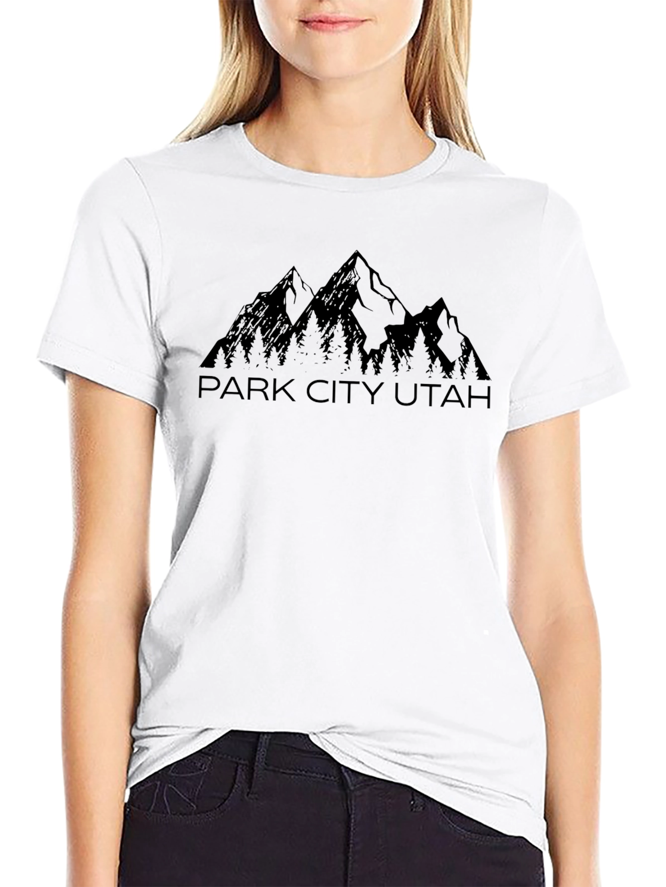 Park City Utah Mountain Graphic Tee - Black