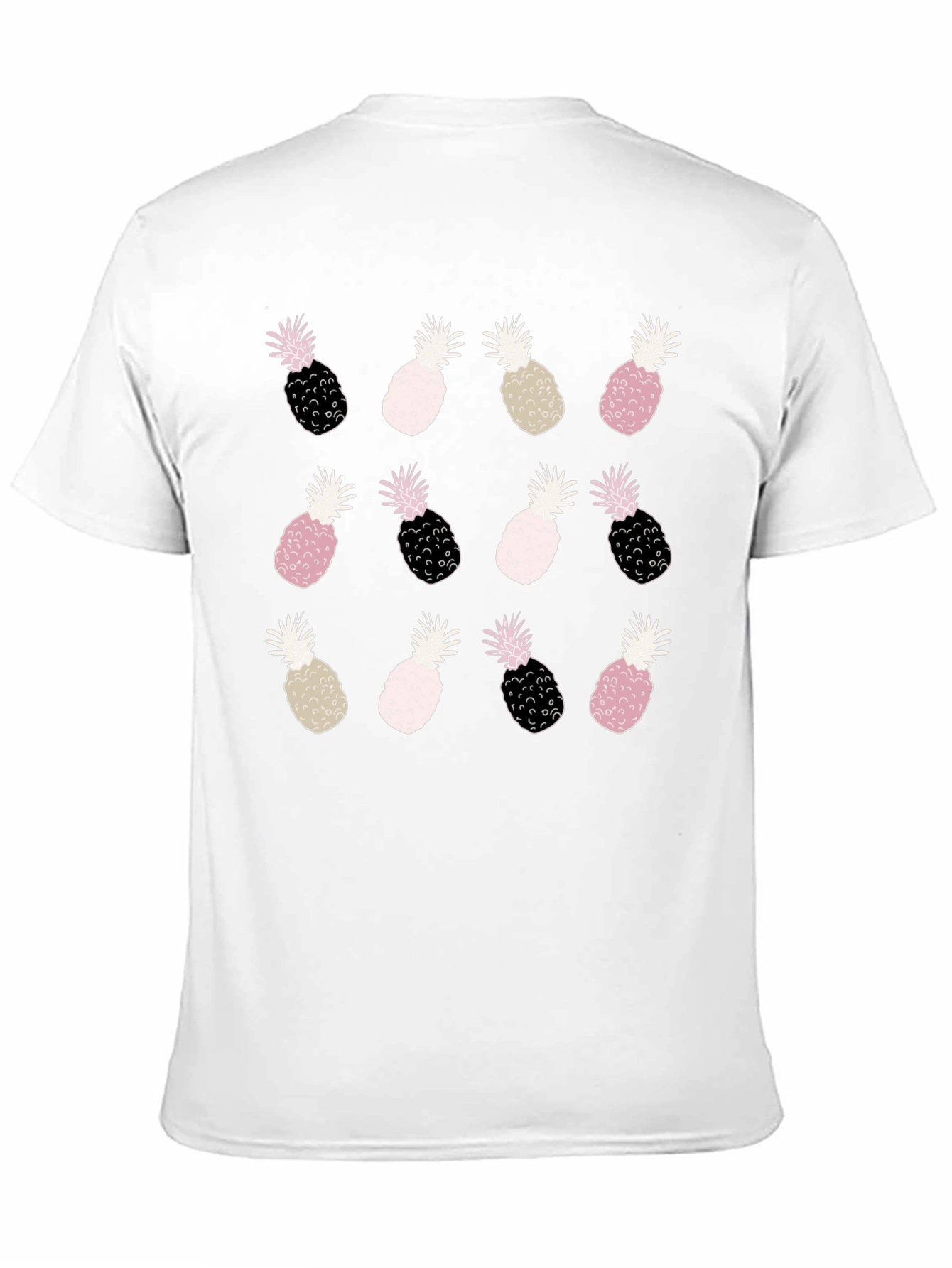 Pineapple Print Tee - Fun Trendy Black T-Shirt
