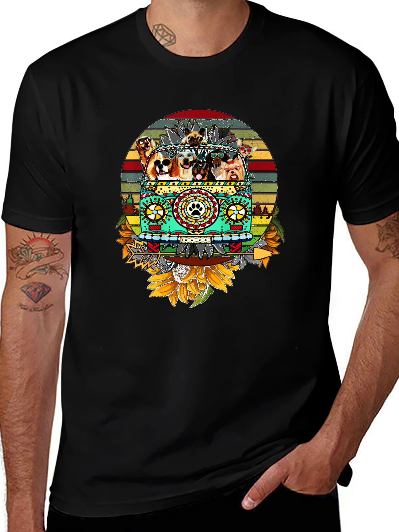 Dog Lover Hippie Van T-Shirt