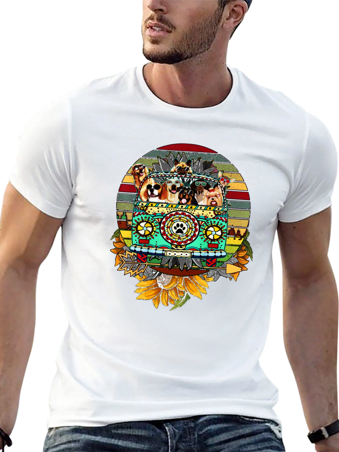 Dog Lover Hippie Van T-Shirt