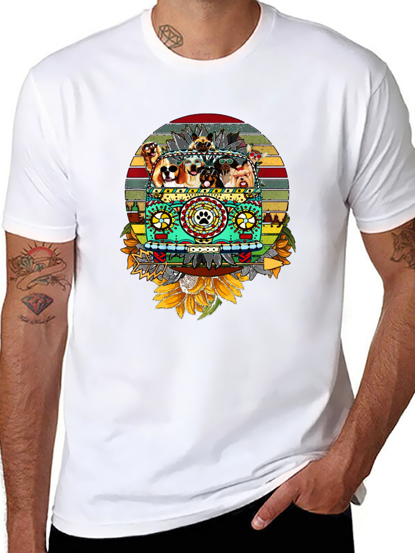 Dog Lover Hippie Van T-Shirt