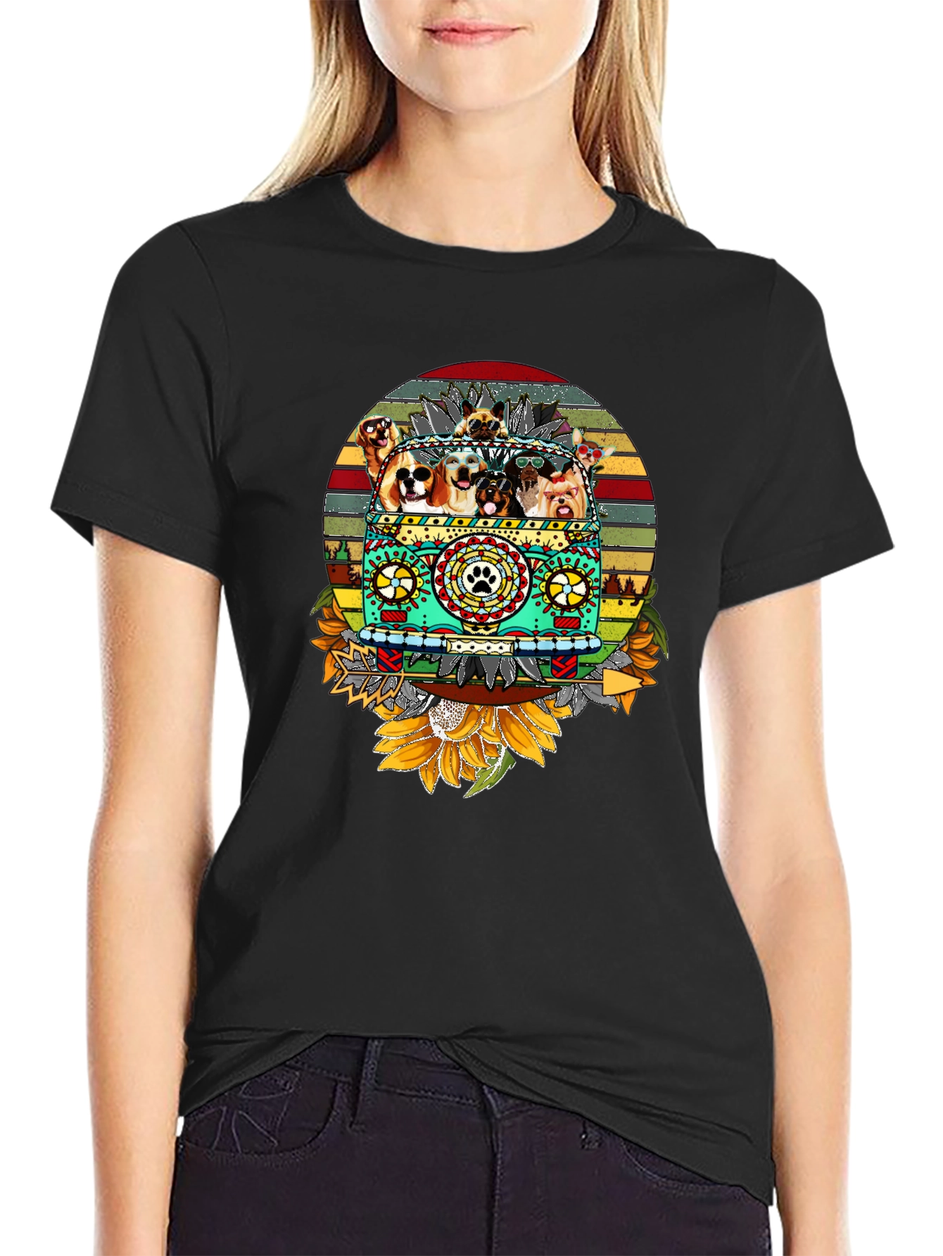 Dog Lover Hippie Van T-Shirt