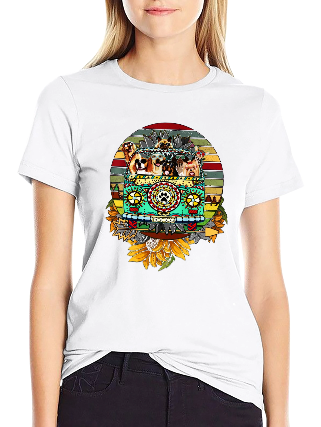 Dog Lover Hippie Van T-Shirt