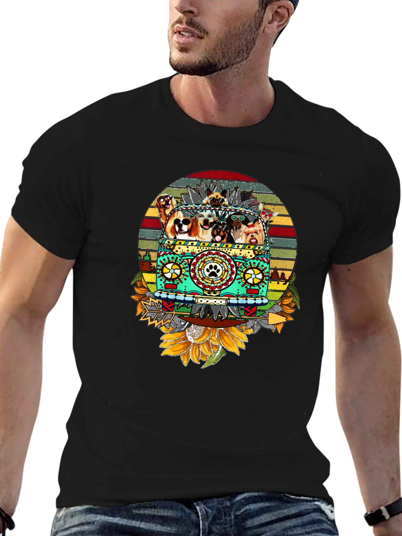 Dog Lover Hippie Van T-Shirt