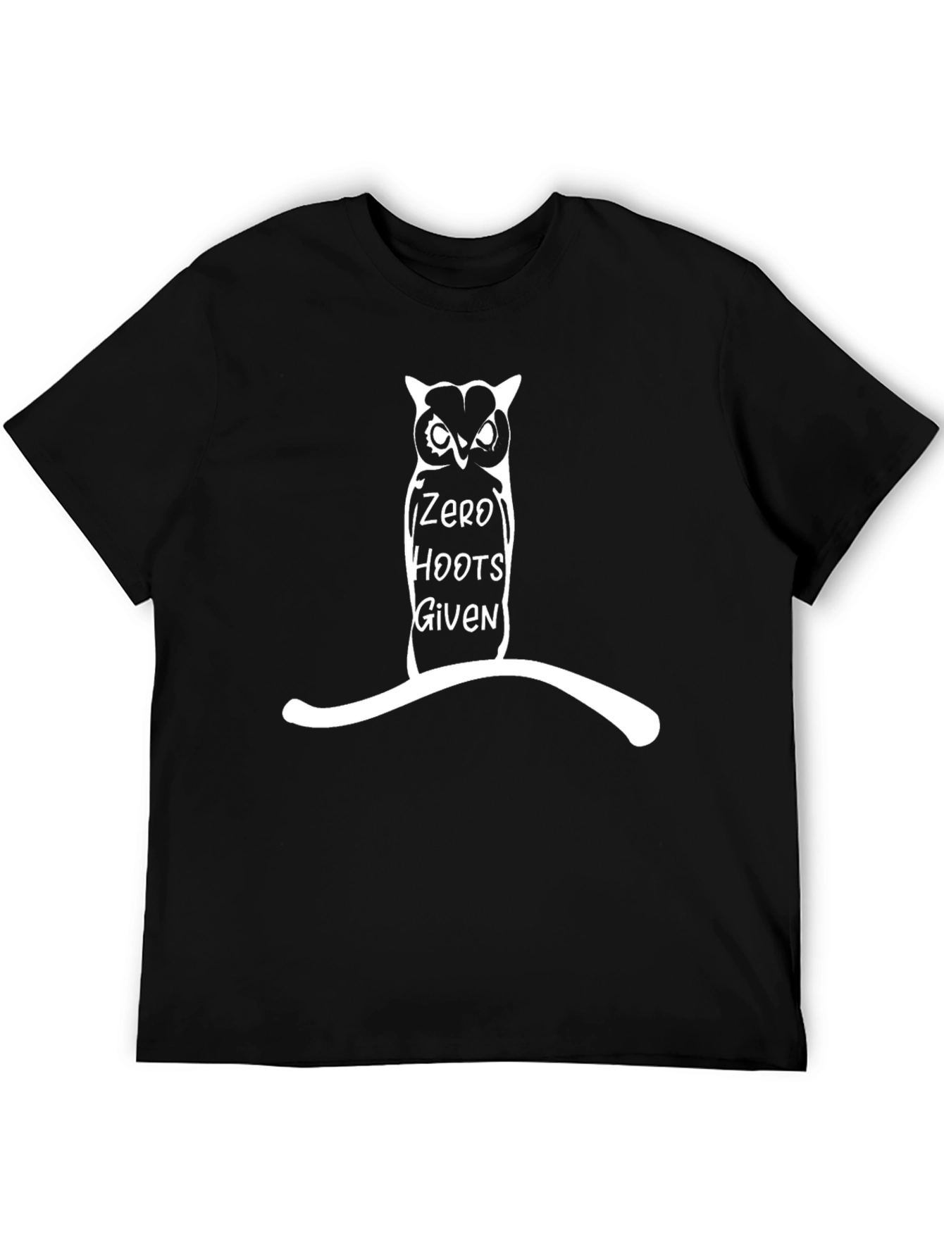 Zero Hoots Given Owl Graphic T-Shirt - Black