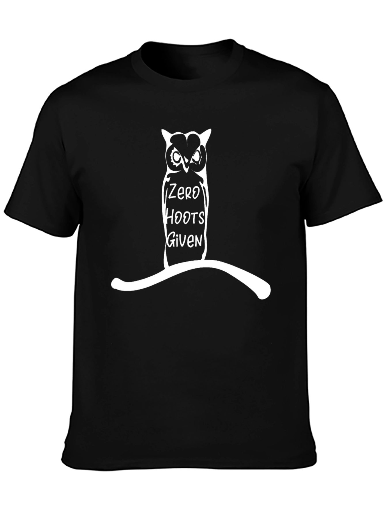 Zero Hoots Given Owl Graphic T-Shirt - Black