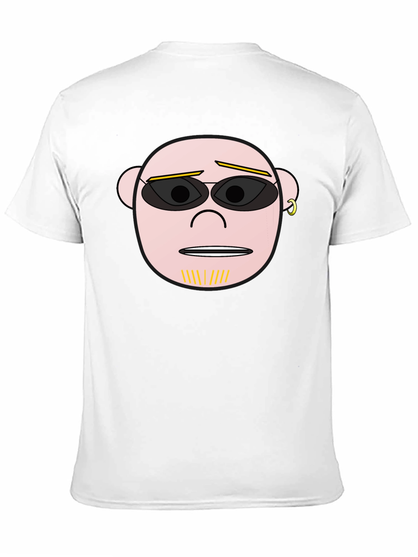 Cool Cartoon Face Graphic Black T-Shirt