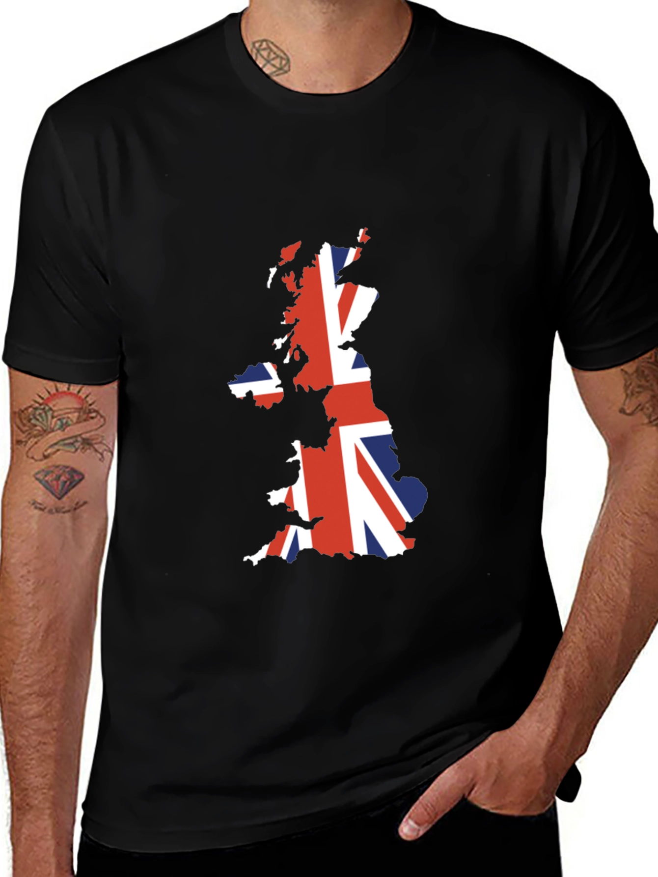 Union Jack Map T-Shirt - Patriotic UK Design
