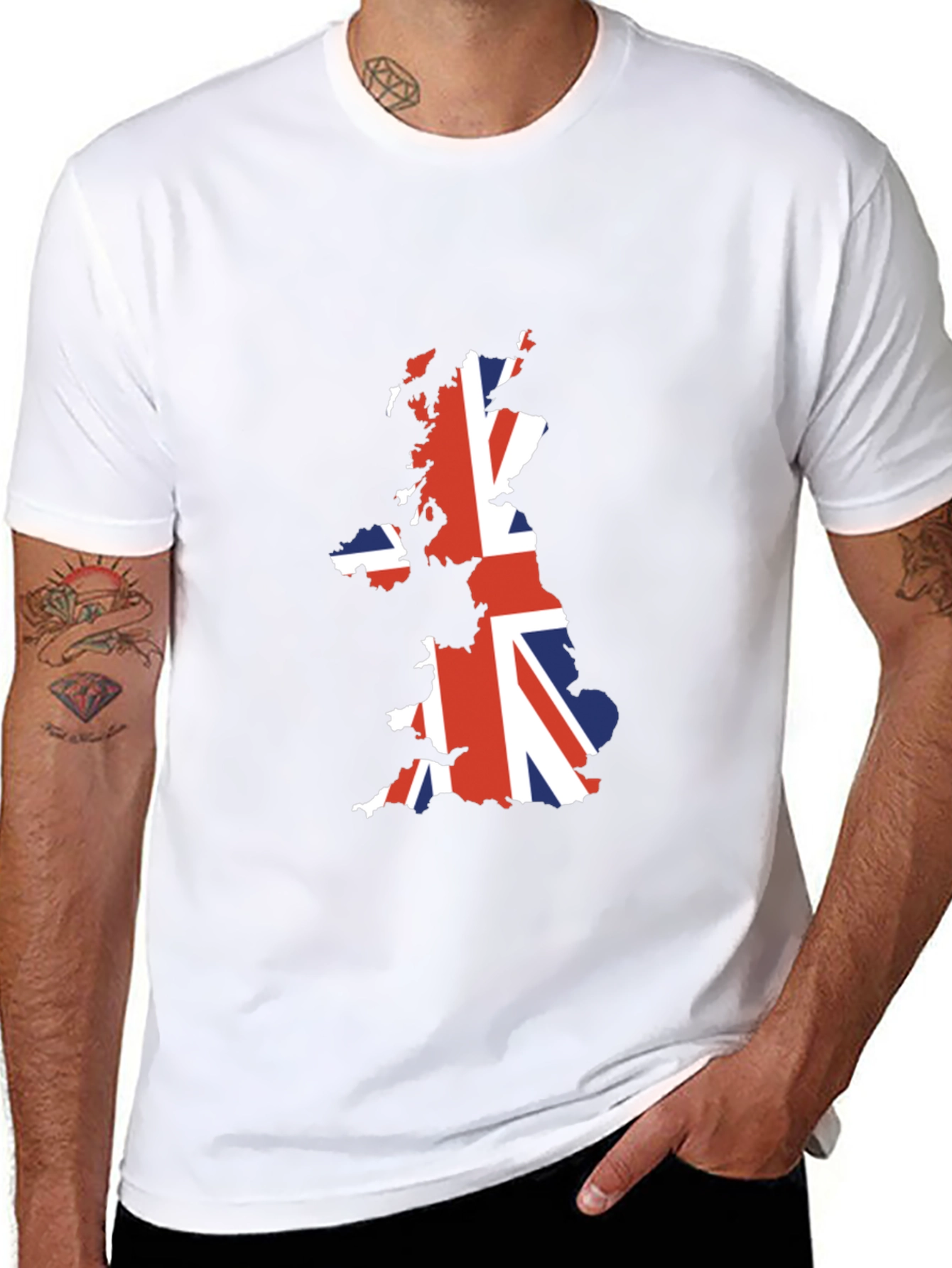 Union Jack Map T-Shirt - Patriotic UK Design