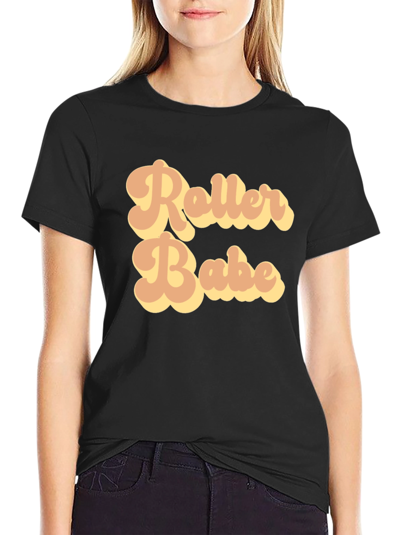 Retro Roller Babe Graphic T-Shirt - Trendy Style
