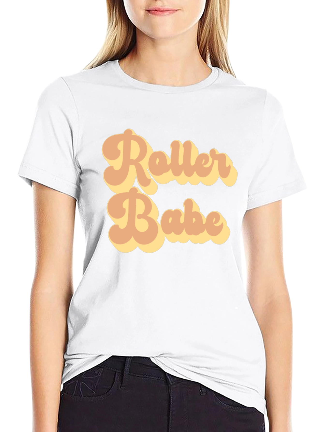 Retro Roller Babe Graphic T-Shirt - Trendy Style