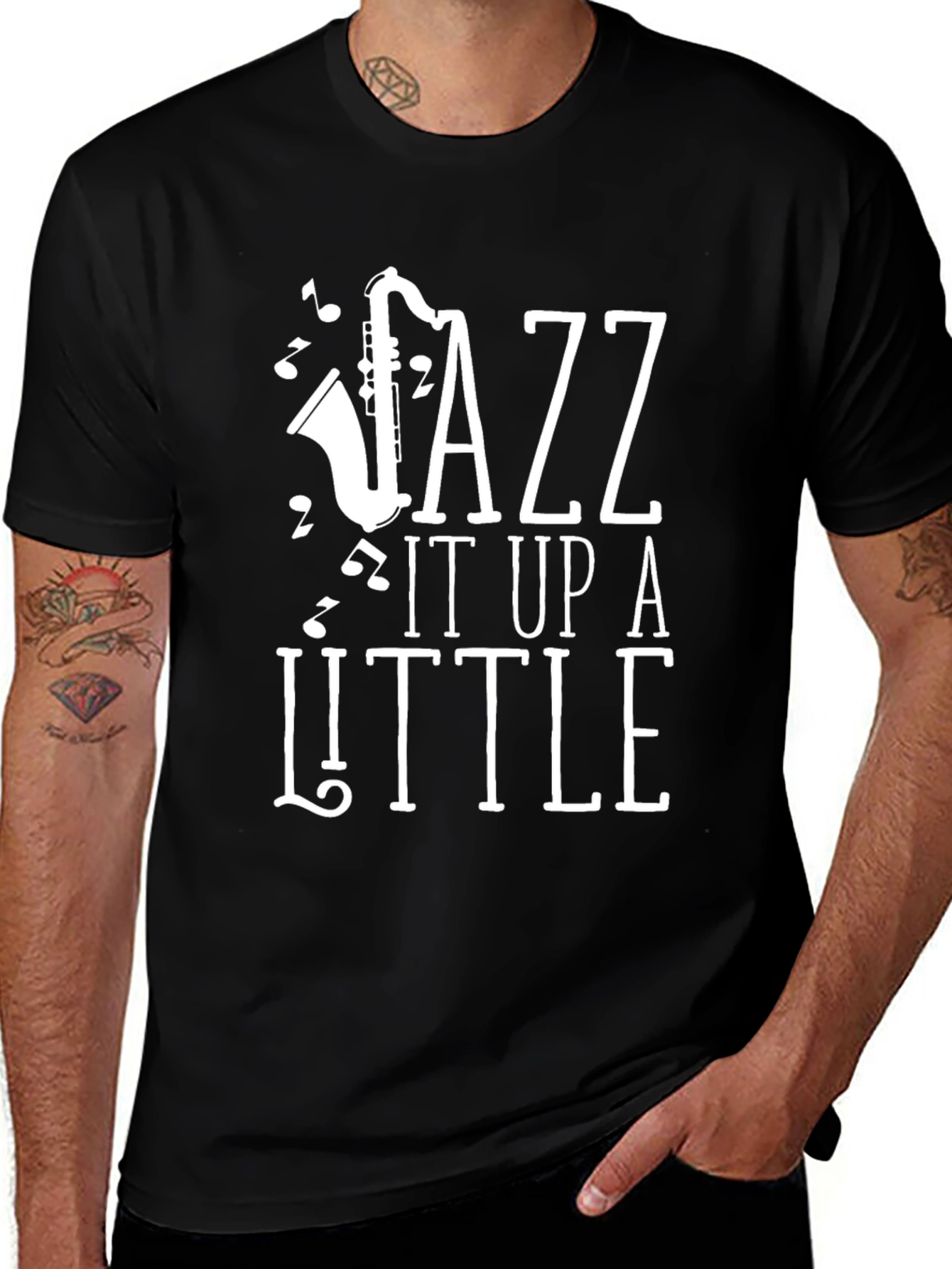 Jazz It Up T-Shirt | Black Saxophone Graphic Tee