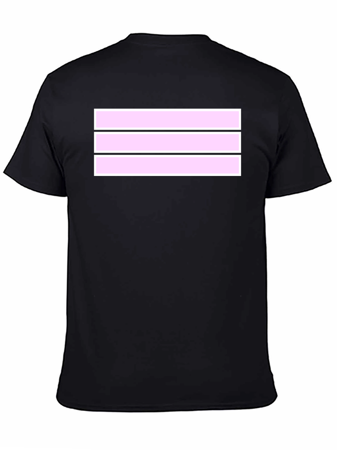 Striped T-Shirt: Black with Pink & White Design