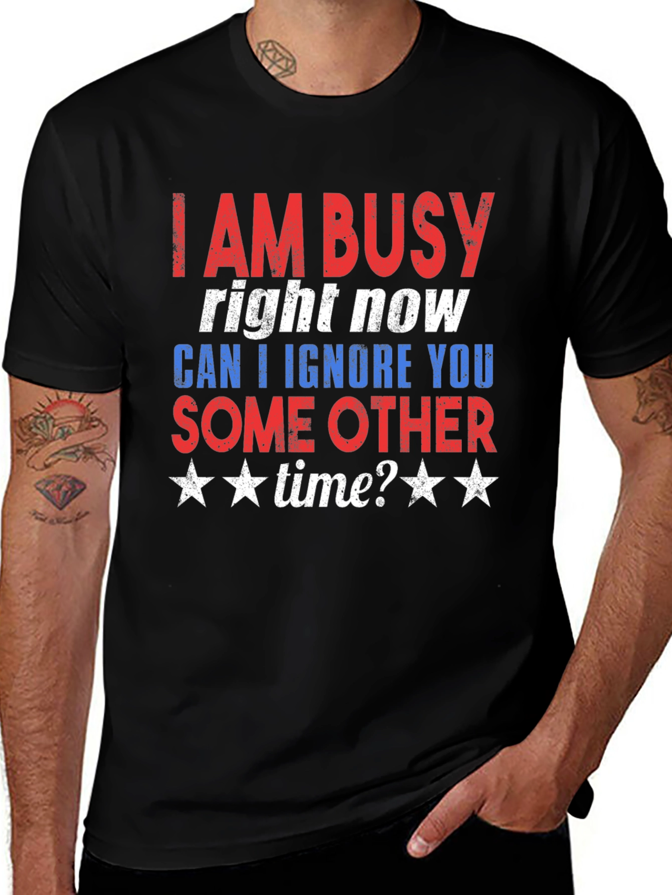 Funny I AM BUSY Graphic T-Shirt