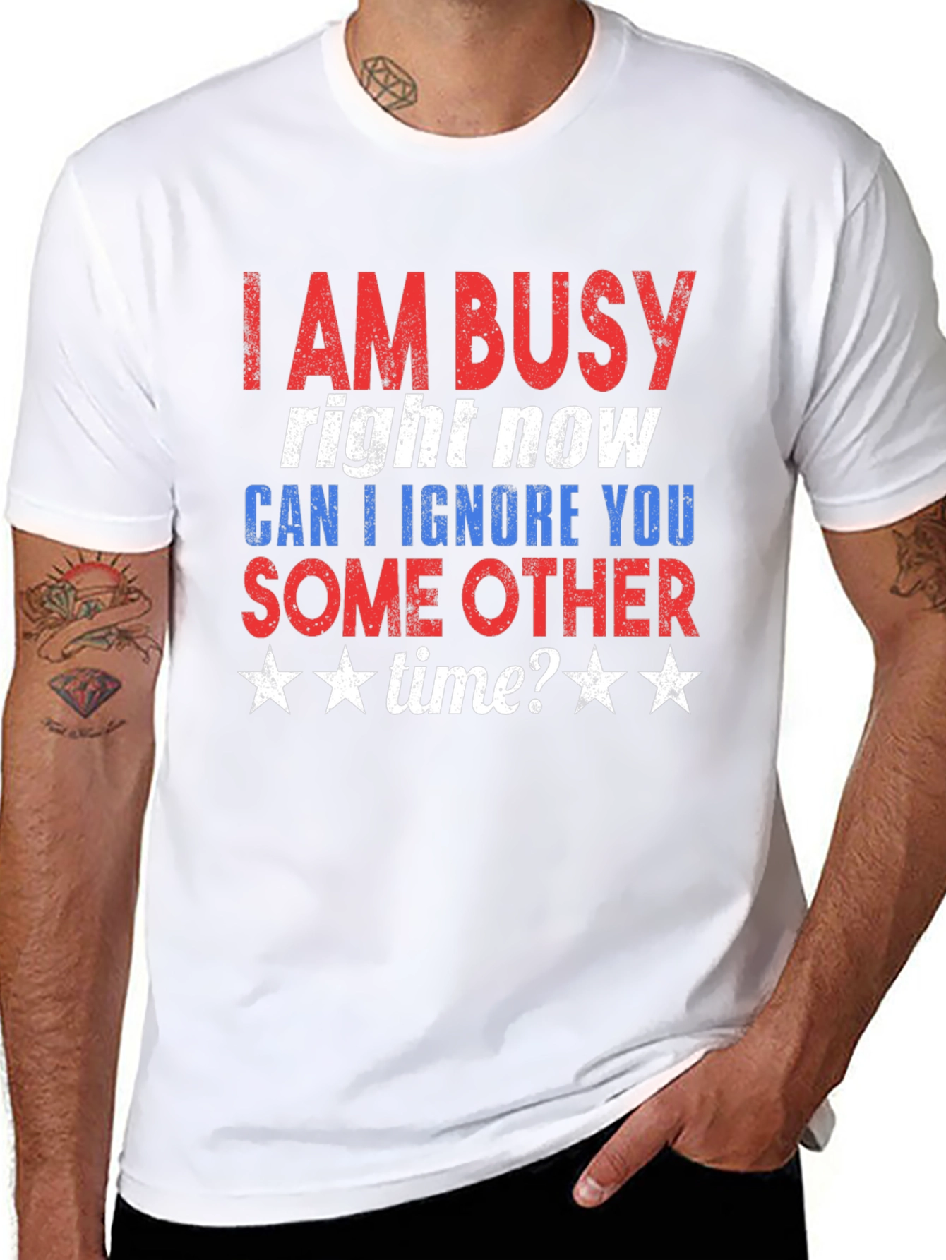 Funny I AM BUSY Graphic T-Shirt